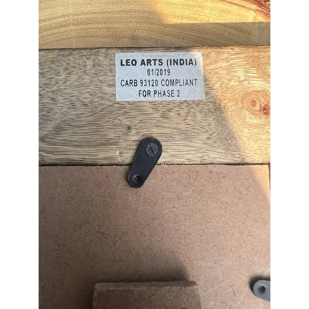 Leo Arts India 8x8 Mango Wood 4x4 Picture Frame Silver Embossed Rustic Boho